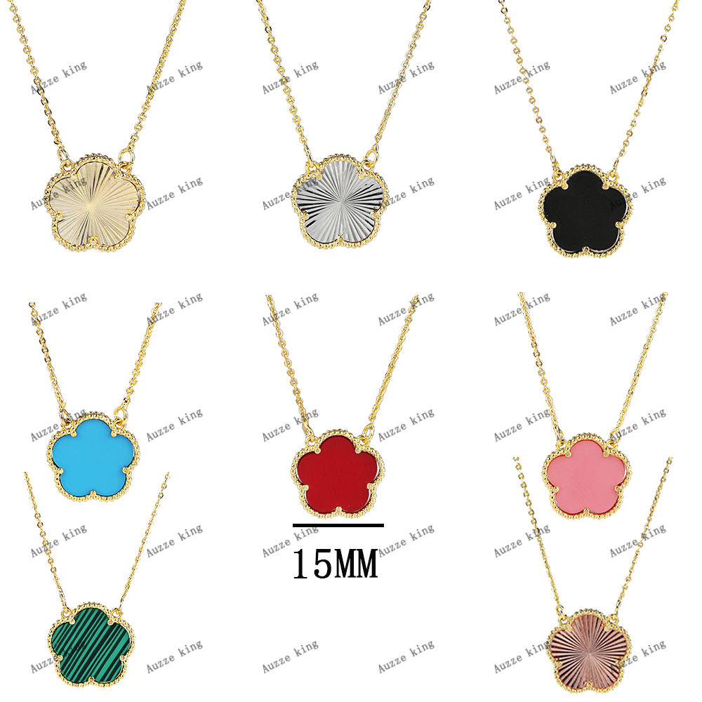 Red Clover Flower - ขายร้อนพืชห้าใบดอกไม้จี้สร้อยคอผู้หญิงหินธรรมชาติคุณภาพสูง Clover อารมณ์ของขวัญ