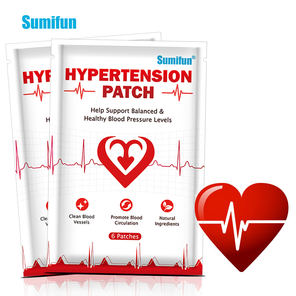 Herbal Zone - Sumifun 6Pcs ความดันโลหิตสูงแพทช์สมุนไพรสารสกัดจากลดความดันโลหิตส่งเสริมการไหลเวียนโลหิตอุปกรณ์ดูแลสุขภาพความดันโลหิตสูงปูนปลาสเตอร์
