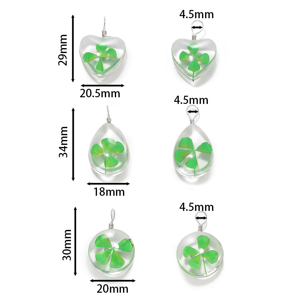 5pcs สีเขียว Lucky Four Leaf C - Red Clover Flower บทวิจารณ์และราคา