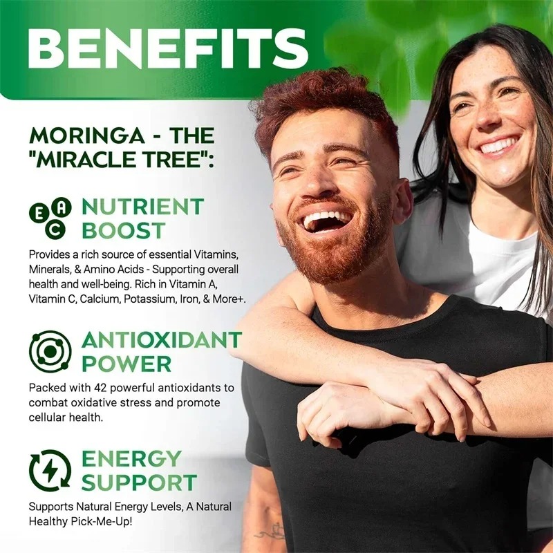 แคปซูลผงใบมะรุมบริสุทธิ์ 100%, - Moringa Leaf Powder บทวิจารณ์และราคา