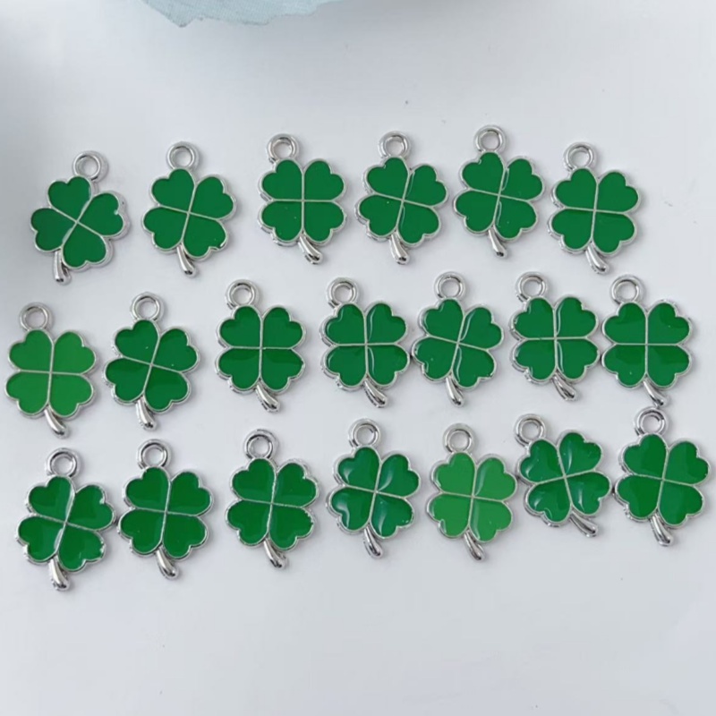 จี้โลหะรูปใบโคลเวอร์สี่แฉกสีเข - Red Clover Flower บทวิจารณ์และราคา
